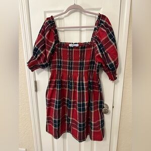 Hill House Athena Nap Dress in Red Tartan Print Size XL, Like New